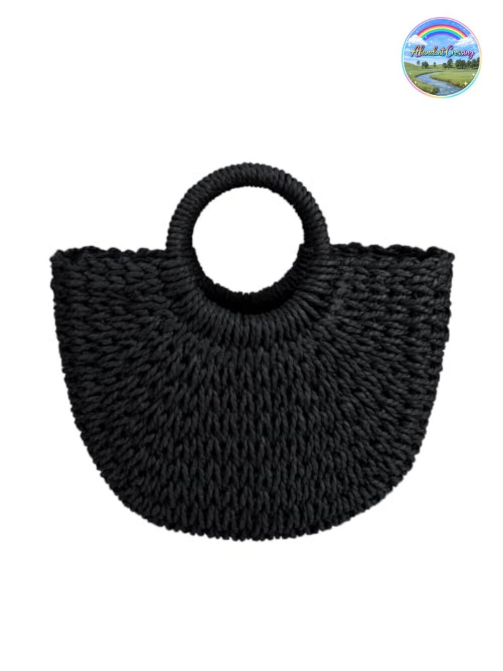 Women's Handwoven Straw Beach Tote Bag Top Handle Woven Purse Summer